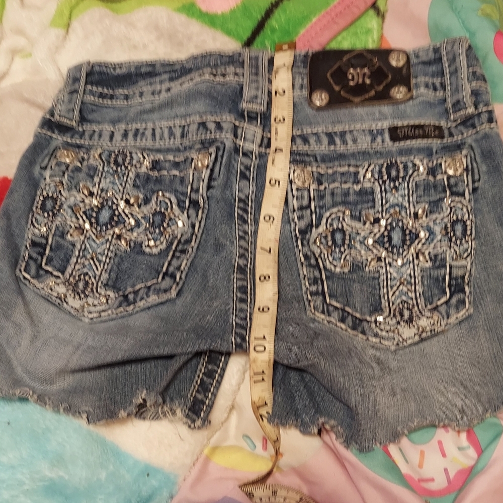 Miss me,  womens, blue jean shorts ,size 26, one rivet missing on back pocket